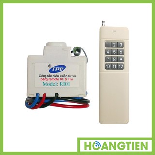 Bộ công tắc điều khiển từ xa IR + RF TPE RI01 + Remote tầm xa 2500m 12 nút R4B12