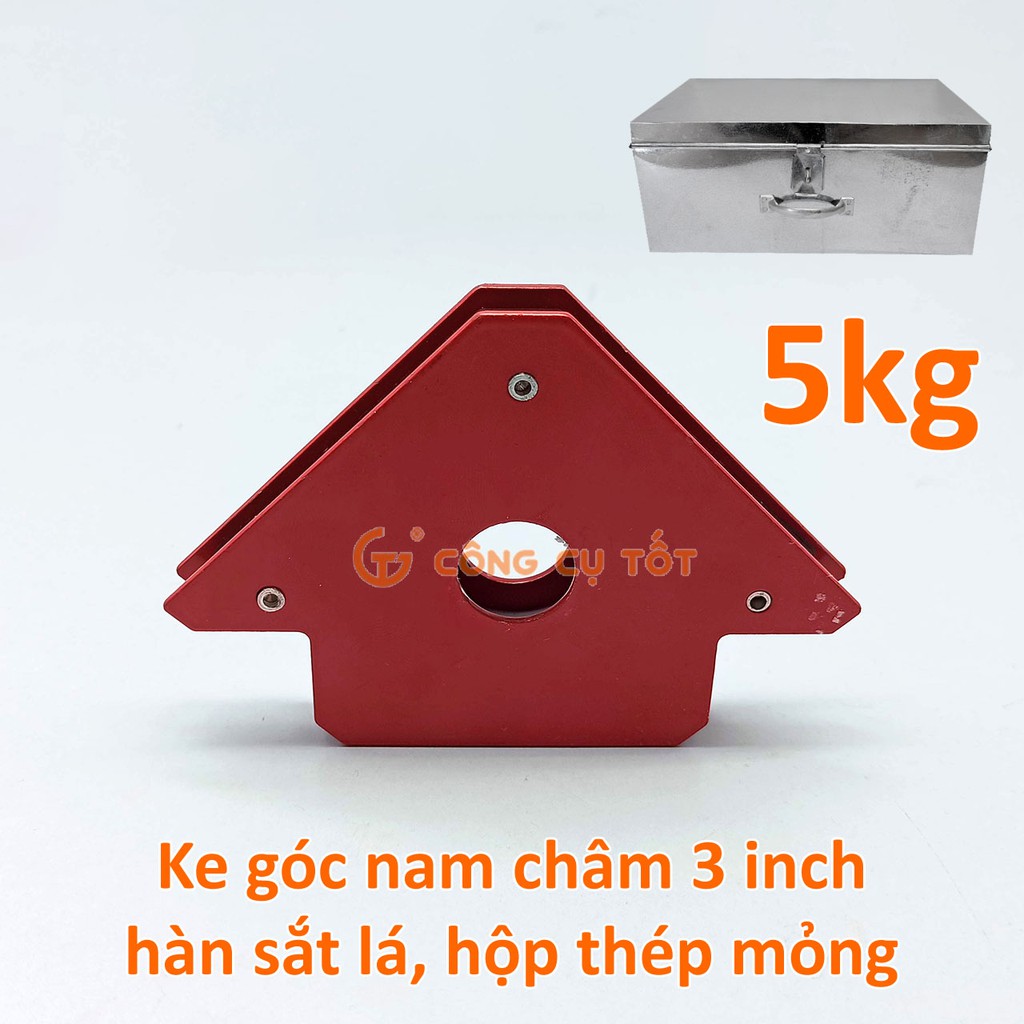 Ke góc nam châm 3 inch lực hút 5 kg để hàn sắt lá