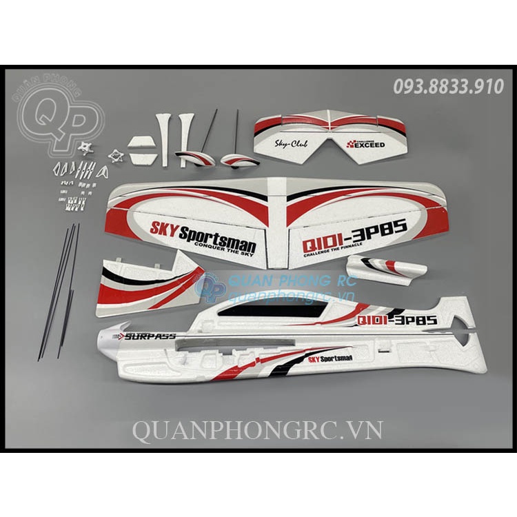 Vỏ  Kit  EPO QIDI-3P85 F3P 3D Wingspan 85cm (Không Gồm Đồ Điện)