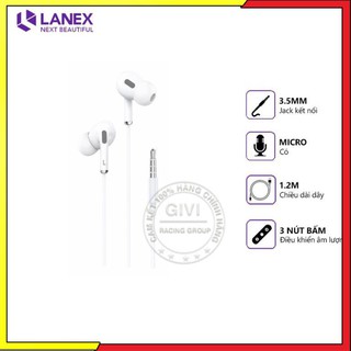 Tai nghe dây lanex lep - l10 jack 3.5mm, dài 1.2m, tương thích nhiều thiết bị