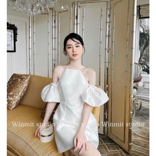 Đầm Tacta Cổ Yếm Trễ Vai Tay Bồng Kèm Ảnh Thật | Winmit.studio