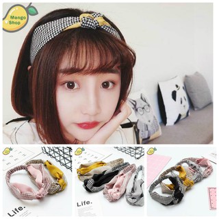 Khăn turban thắt nút phối caro Hàn Quốc (video ảnh tự chụp)
