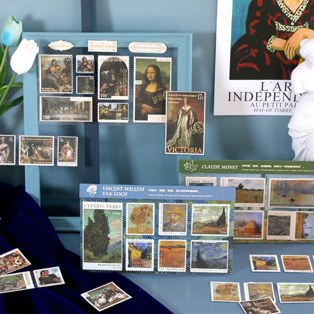 Tấm hình dán con tem danh họa thế giới