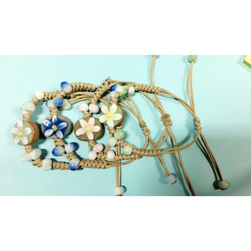 [HCM] Vòng đeo tay đá đan dây handmade xinh xắn