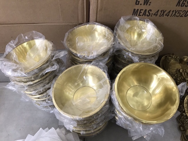 Bát Thỏi Vàng Bằng Đồng Dày Đẹp Bát Thờ Cúng