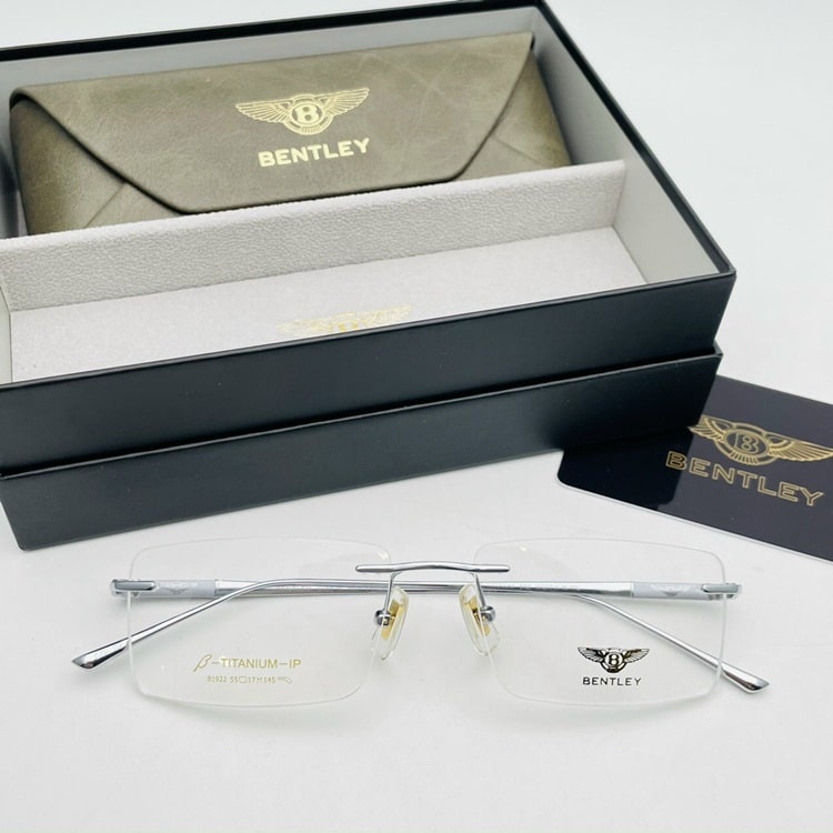 Gọng Kính Cận Kim Loại, Titanium, Kính khoan không viền, Kèm Full Box,Bảo hành 12 tháng - donghokinhmat168