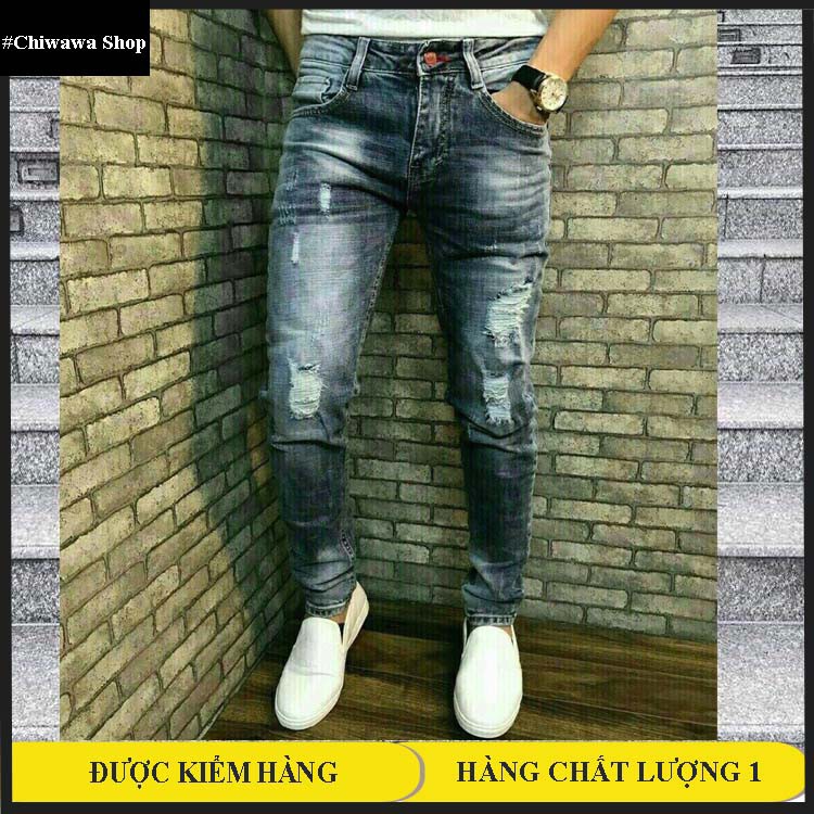 [Freship 40k] Quần jean nam wash bạc ôm body 7594 có bigsize chuẩn shop - Mua Ngay