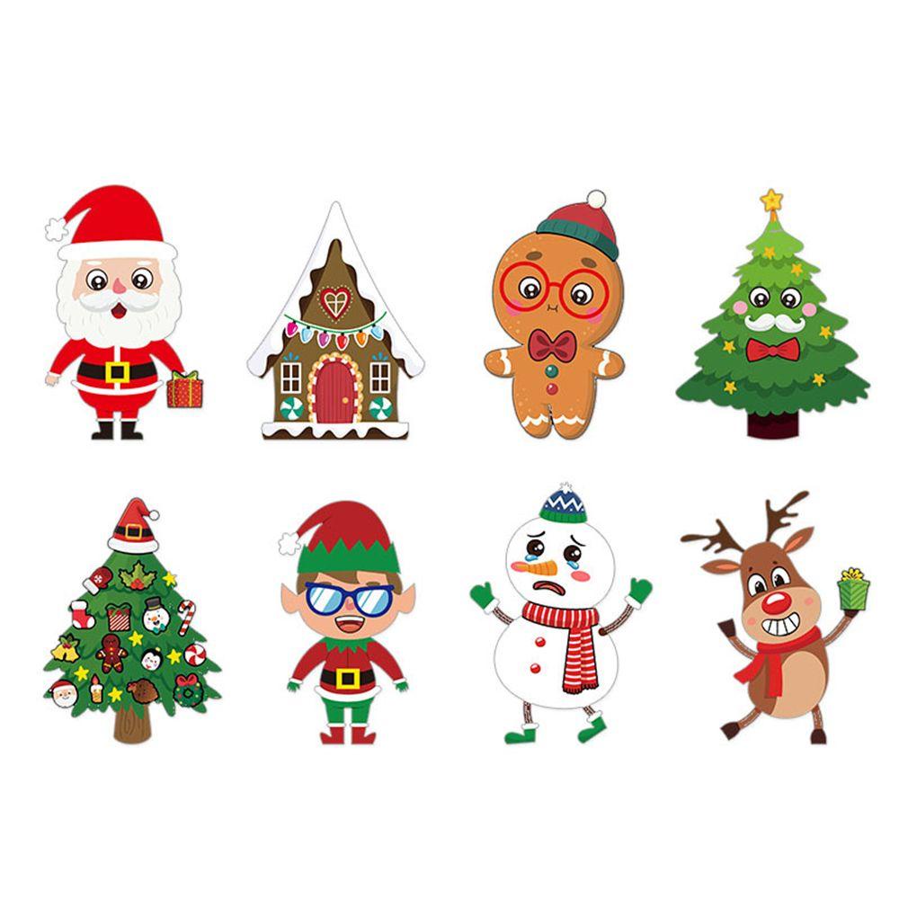 Miếng Dán Kính Họa Tiết Giáng Sinh Trang Trí Thủ Công Tái Sử Dụng Được