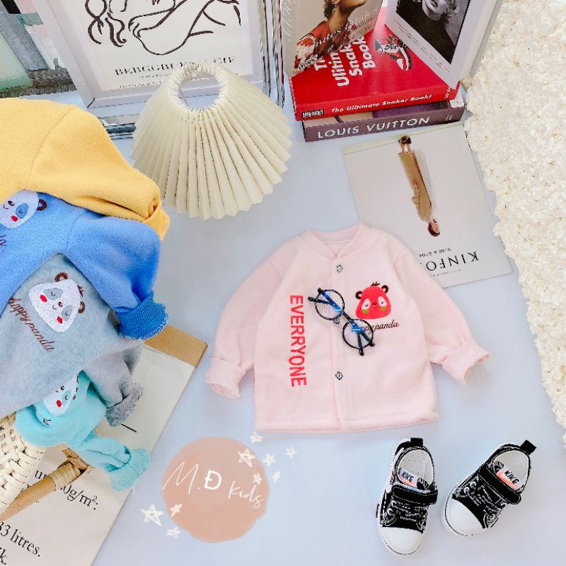 Áo Nỉ Bông Sơ Sinh Cổ Tàu Mềm Ấm Cho Bé 3-12kg Mẫu 2022