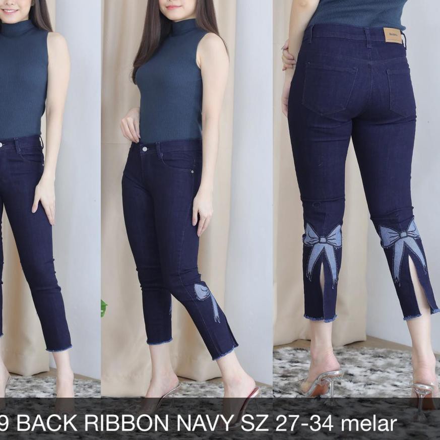 Quần Jeans Lưng Thun Cột Dây Xvd-487 Cho Nữ 7 / 9