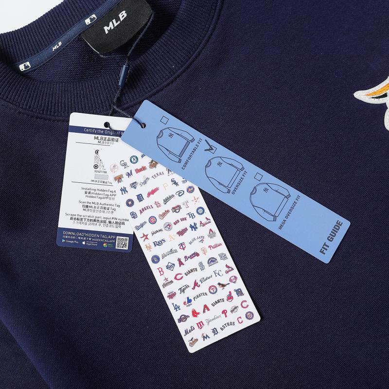 ❤❀  ❤ Mlb Áo Nỉ Dài Tay Cổ Tròn Thêu Họa Tiết Thời Trang Cho Nam Nữ