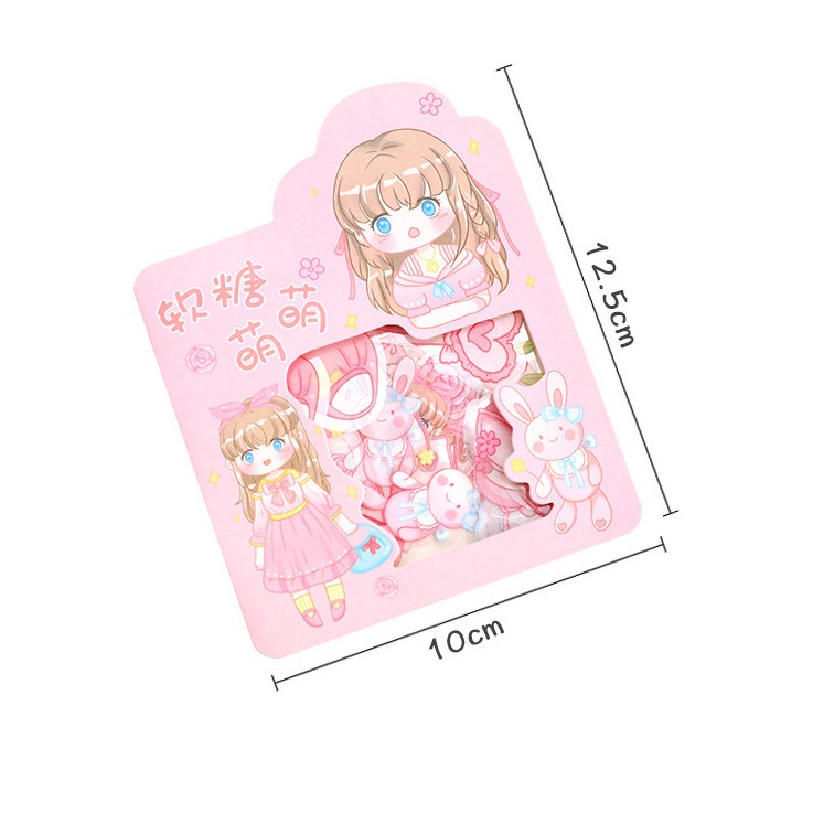 Set 45 Sticker Miếng Dán Trang Trí Nhật Ký Hình Hoạt Hình Dễ Thương