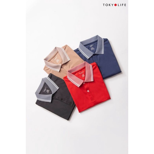 Áo Polo Nam TOKYOLIFE phông cộc tay, vải cotton thoáng khí I7POL004K