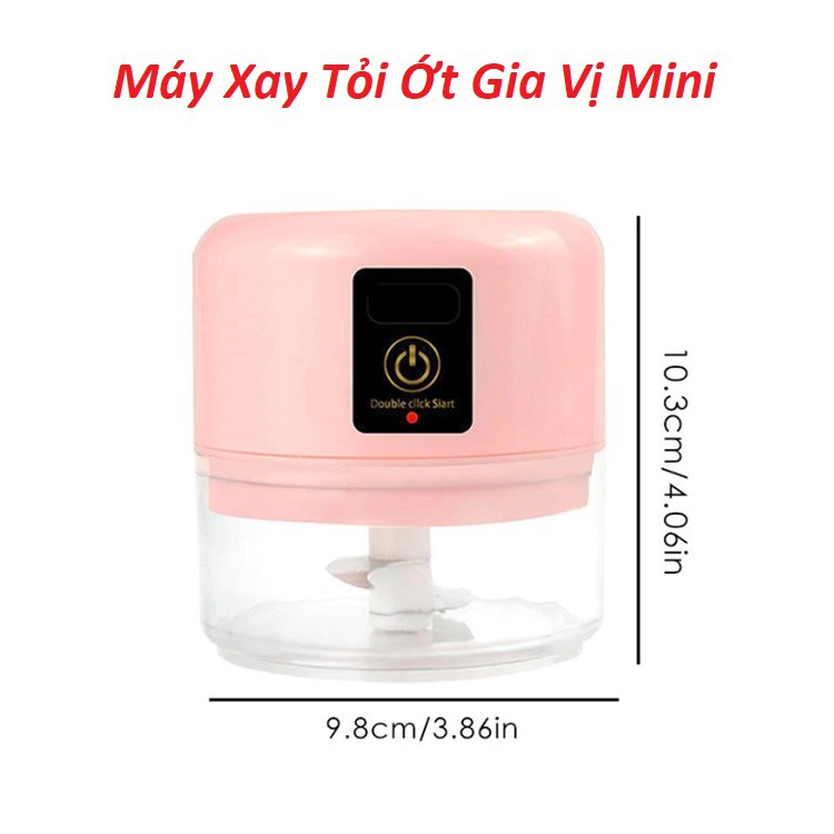 [Mã ELHA22 giảm 5% đơn 300K] Máy Xay Tỏi Ớt, Máy Xay Thực Phẩm Sạc Điện Mini Dung Tích 100ml Cao Cấp - Bảo Hành 6 Tháng