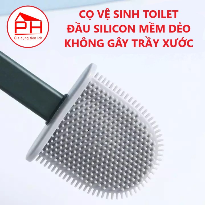 Dụng cụ cọ vệ sinh toilet nhà tắm chất liệu silicon mềm dẻo làm sạch mọi ngóc ngách khó cọ chùi rửa - Gia dụng Phước Hòa