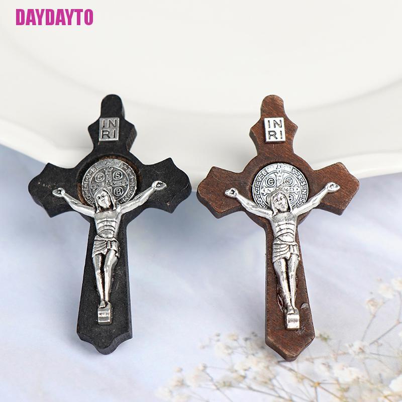 Mặt vòng cổ Hình Cây Thánh Giá Chúa Jesus Diy Bằng Gỗ