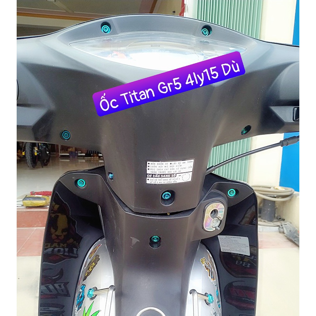 Ốc 4li mịn TiTan Gr5 Gắn Nắp Bình Dầu và đầu xe bợ cổ các dòng xe Hoda wa Drem