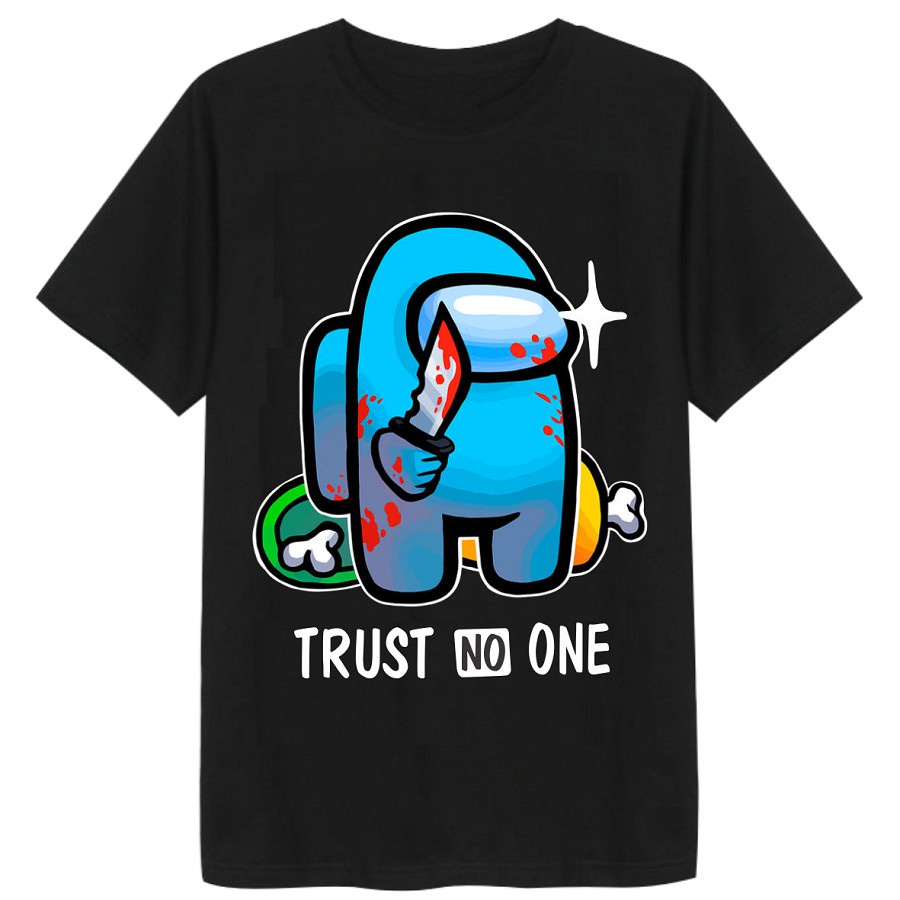 Áo Among Us màu đen in hình xanh siêu độc đáo cực hot đủ size