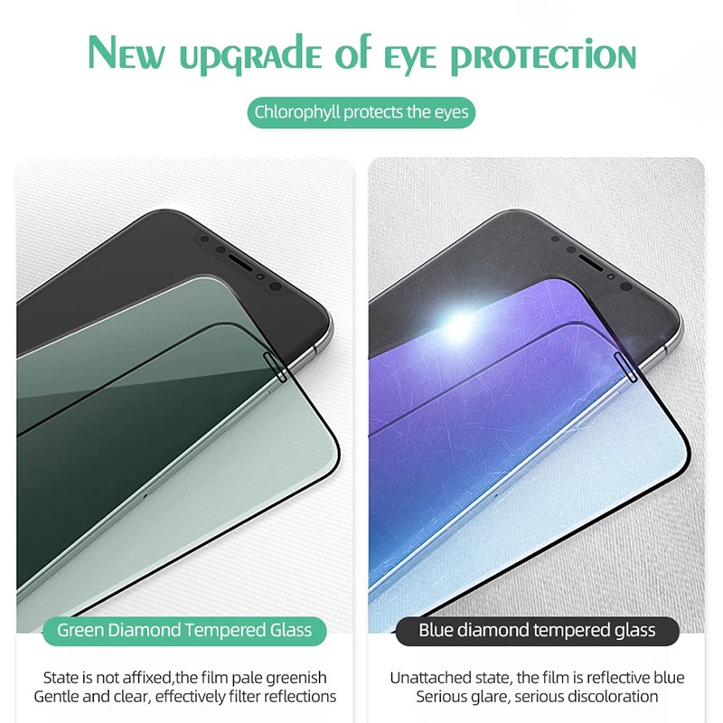 Kính Cường Lực SUNTAIHO 9H 2.5D Chống Ánh Sáng màu xanh lá Cho Iphone 12 mini 11 Pro Xs Max Xr X 10 Se 2020 7 8
