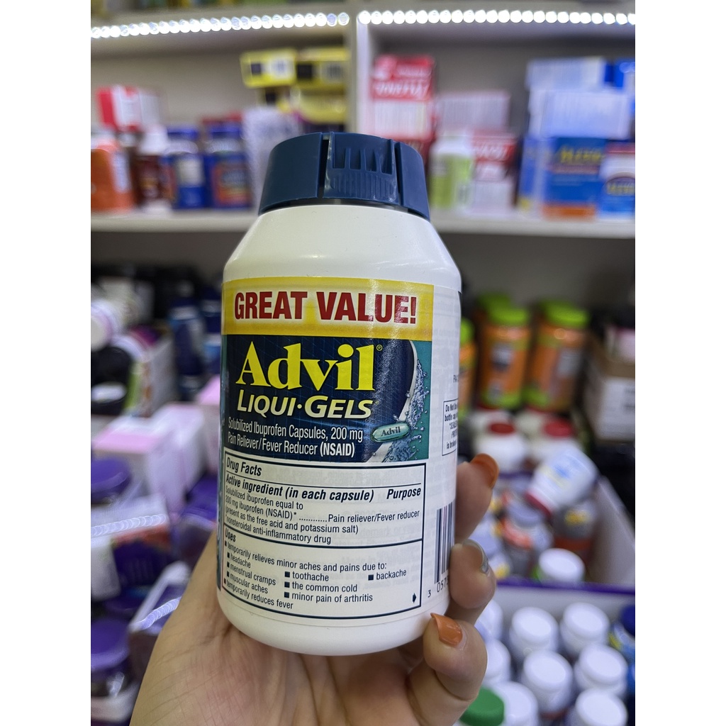 Hộp 160 viên uống của Mỹ nắp xoay ha. sôt, gia m đau