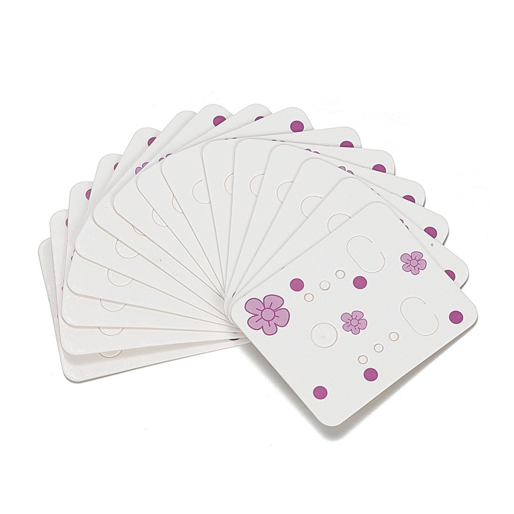Bộ 100 miếng thẻ giấy kraft trống trơn màu trắng/ đen để trưng bày bông tai trang sức thời trang tự làm 3.8x4.8cm