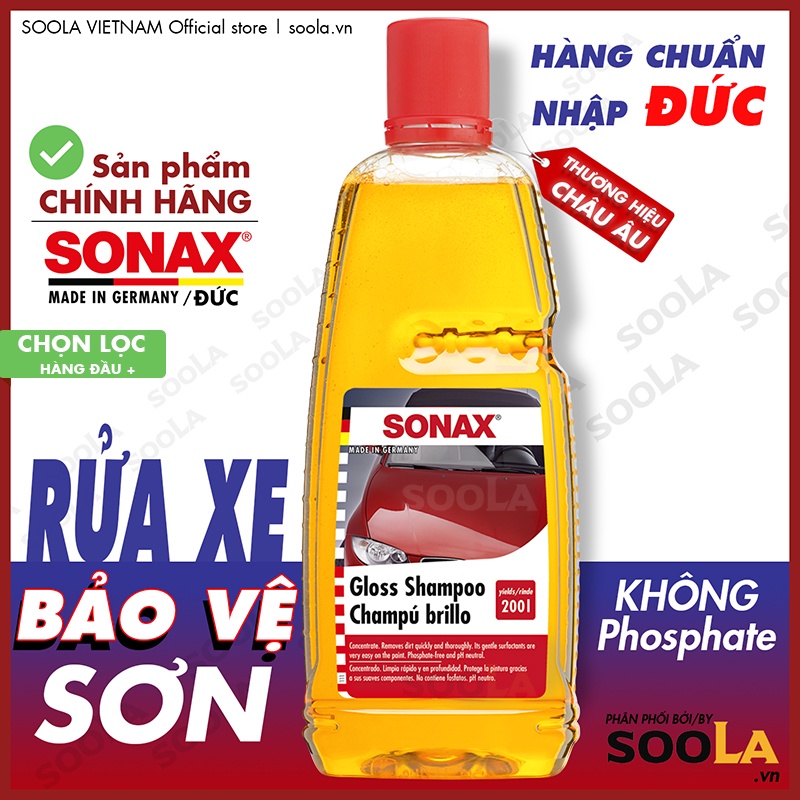 Bộ 2 Chai Nước rửa xe Sonax Gloss Shampoo bọt tuyết Nhập Đức 1000ml*2 314300