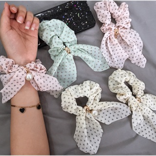 Scrunchies Nơ Chấm Tròn