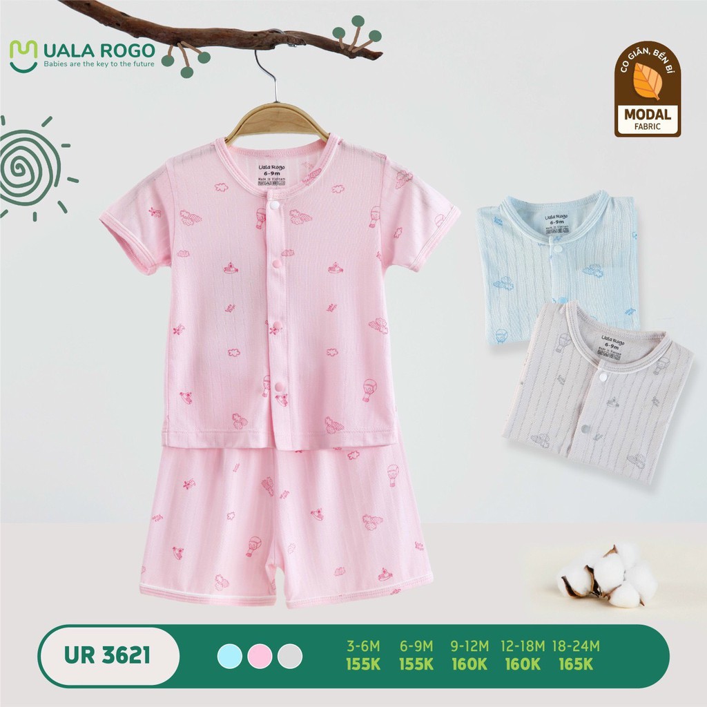 Bộ cộc Ualarogo vải sồi modal cài giữa mẫu hè 2021 UR3621