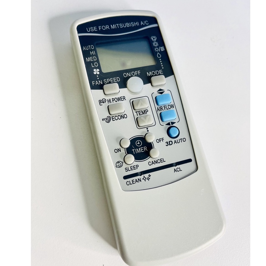 REMOTE Điều Hòa MÁY LẠNH MITSUBISHI 3D ( 3 NÚT XANH) [tặngpin]