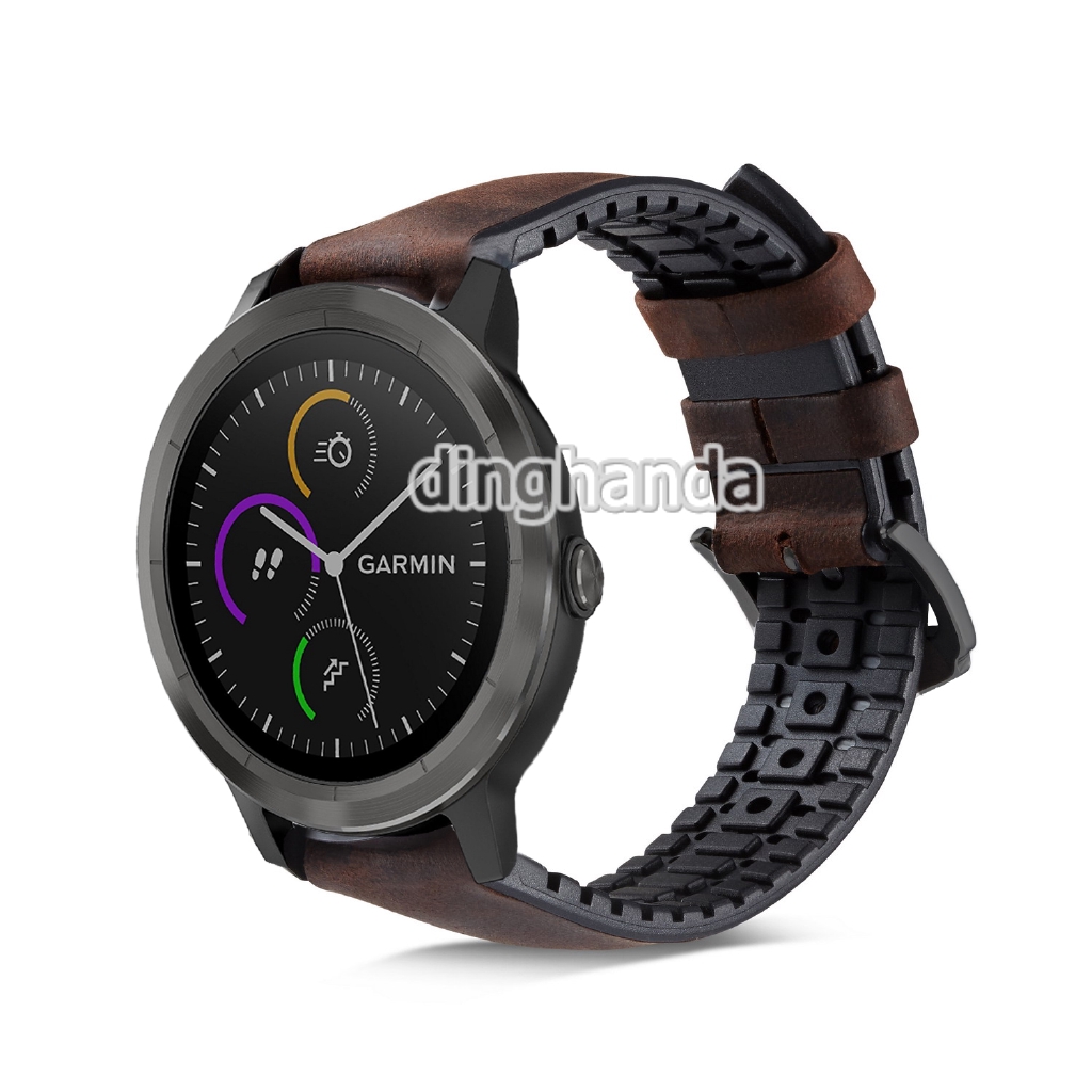 Dây đeo bằng da thật cho đồng hồ thông minh Garmin Vivoactive 3