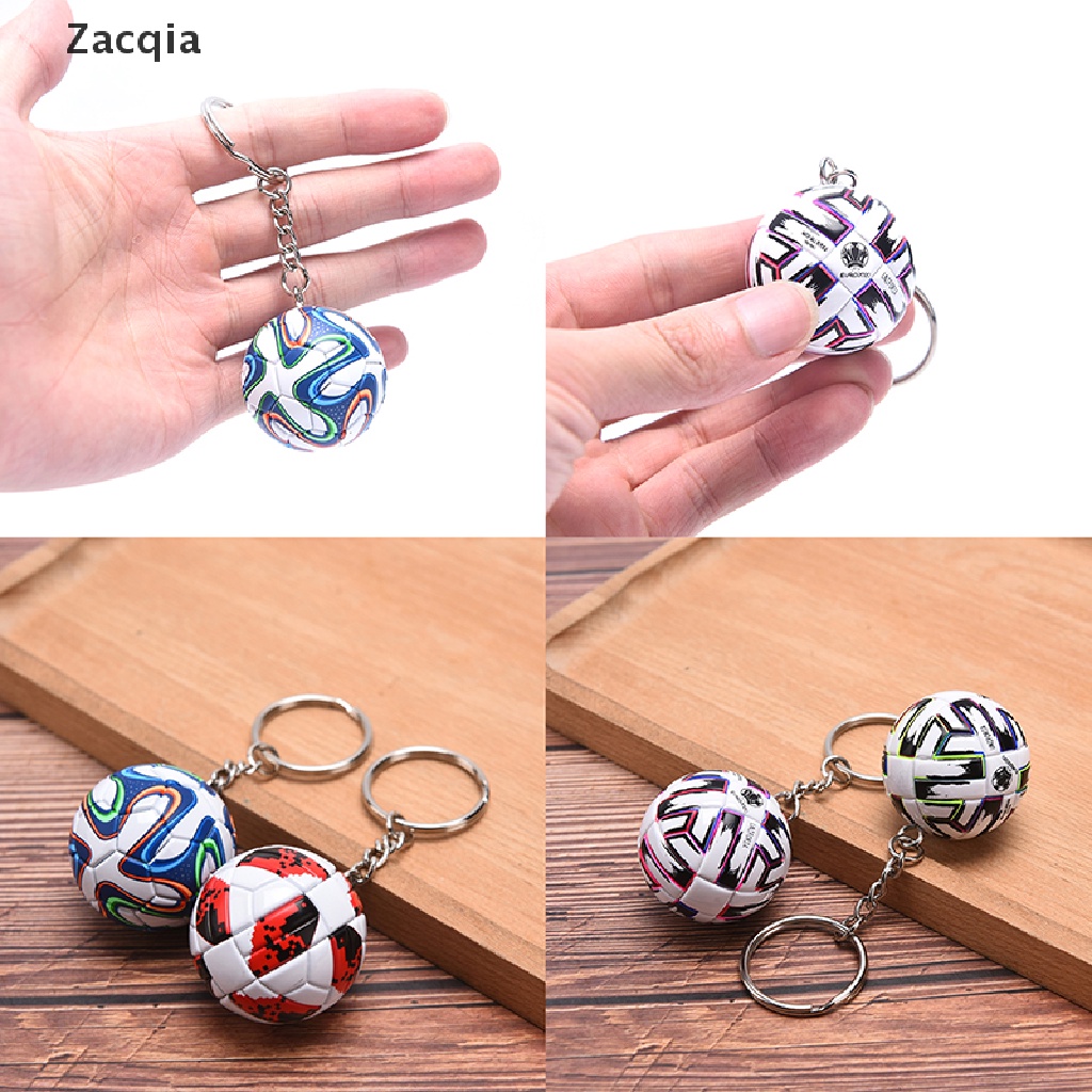 Móc khóa da PU hình quả bóng đá 3D thời trang cho nam