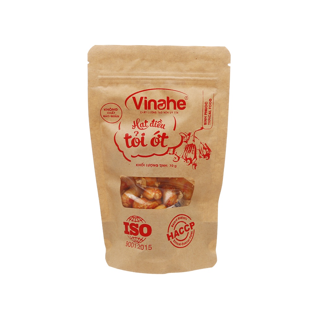 Hạt điều tỏi ớt Vinahe gói 70g