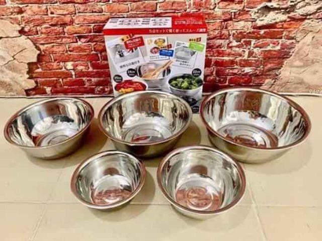 Set 5 tô inox Nhật