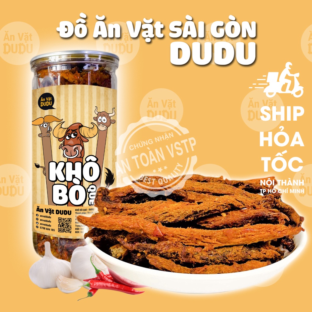 Khô bò que DuDu 300g đồ ăn vặt Sài Gòn vừa ngon vừa rẻ
