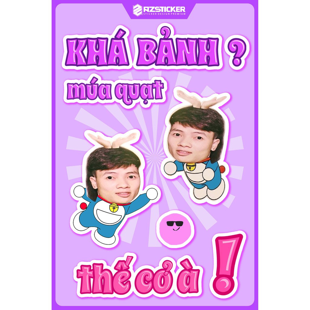 Sticker Khá Bảnh Số Lượng 5 Hình Thương Hiệu Azsticker - Hình Khá Bảnh Dán Mũ Bảo Hiểm Chống Nước Cắt Sẵn Từng Hình