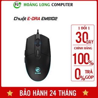 Chuột gaming có dây chuột máy tính chơi game e-dra em6102 đèn led 7 màu siêu mượt - hoàng long computer
