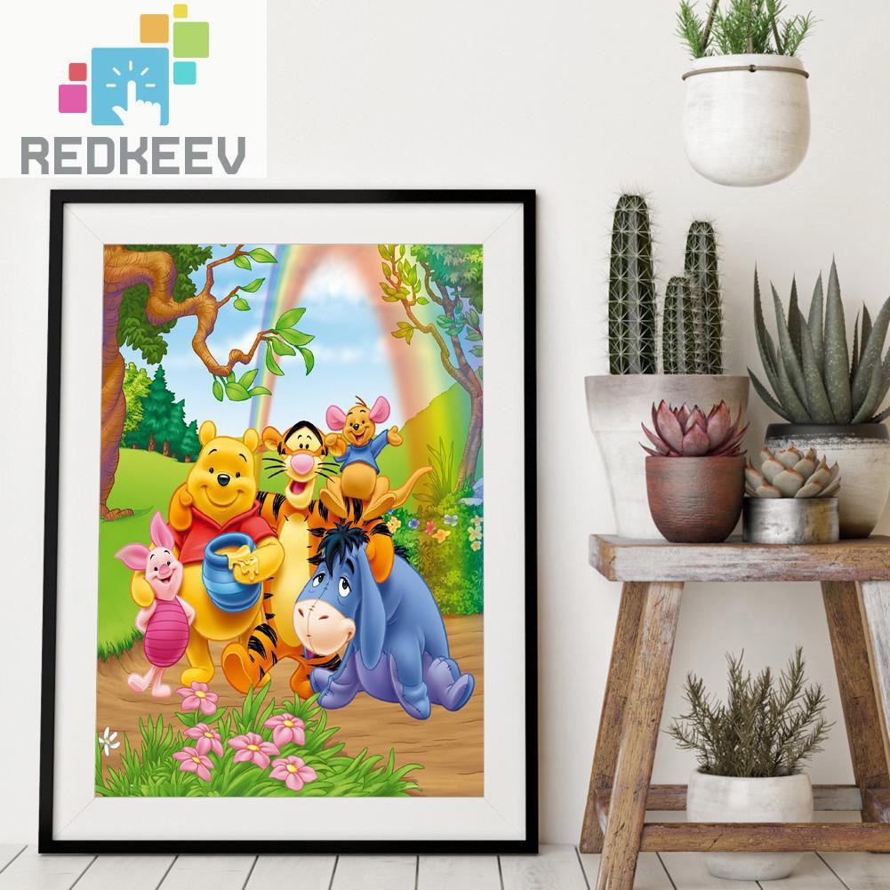 Bộ Tranh Đính Đá 5d Tự Làm Hình Gấu Pooh 1.13