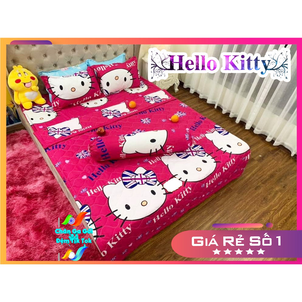 Combo 5 Món Hello Kitty Đáng Yêu - Chăn Drap và Vỏ Gối Đủ kích thước