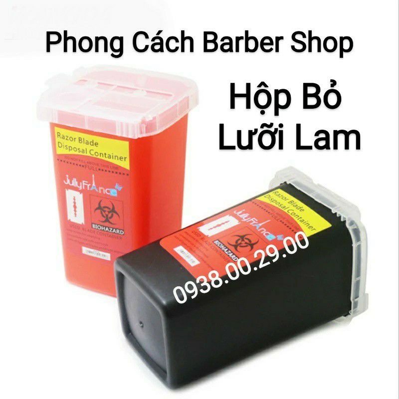 Hộp Đựng Lưỡi Dao Lam Dao Cạo Barber, Hộp Bỏ Lưỡi Lam Kim Xăm Hết Sử Dụng.(Ảnh thật)
