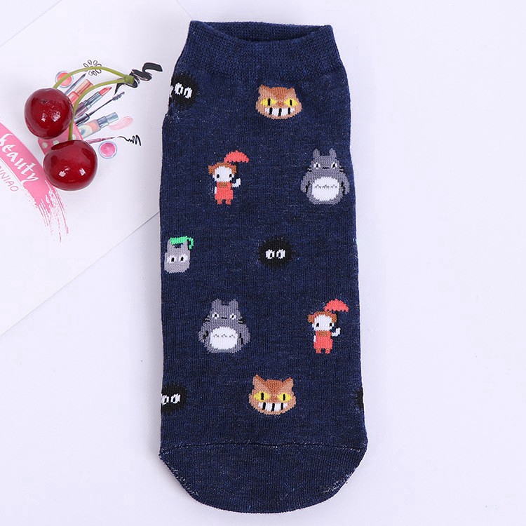Cute Totoro Printed Women's Short Neck Socks
