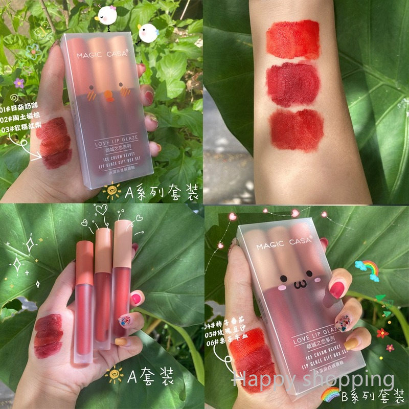 (Hàng Mới Về) Bộ 3 Son Kem Màu Nhung Lì Không Phai | BigBuy360 - bigbuy360.vn