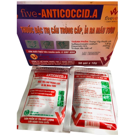 Five-anticoccid.a - Đặc trị cầu trùng cấp, ỉa ra máu tươi - Thuốc Thú Y & BVTV Minh Tuệ