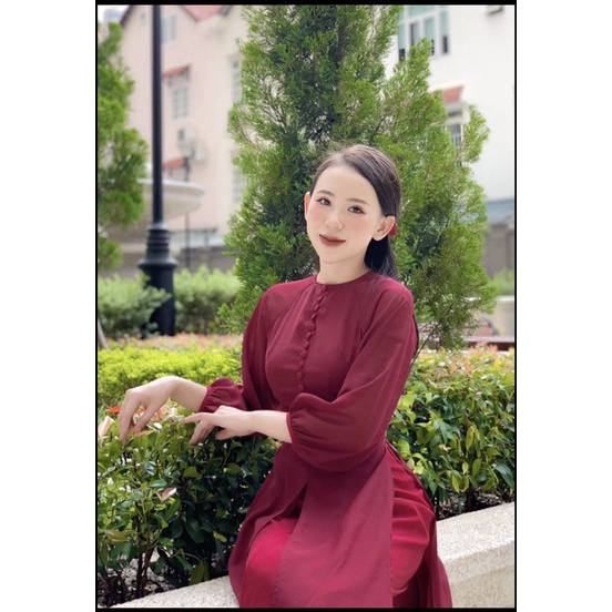 ÁO DÀI LỤA TƠ ÓNG CAO CẤP 4 TÀ CÓ XẺ TÀ TRƯỚC