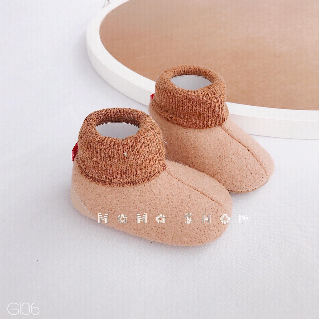 G106-LEN39 SET NÓN LEN TUẦN LỘC KÈM KHĂN-GIÀY BOOT NÂU NOEL CHO BÉ NHÀ MAMAOI - THỜI TRANG CHO BÉ