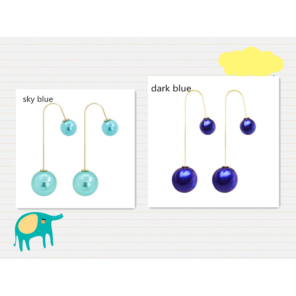 Đôi bông tai dáng dài phối ngọc trai nhân tạo xinh xắn thời trang cho nữ