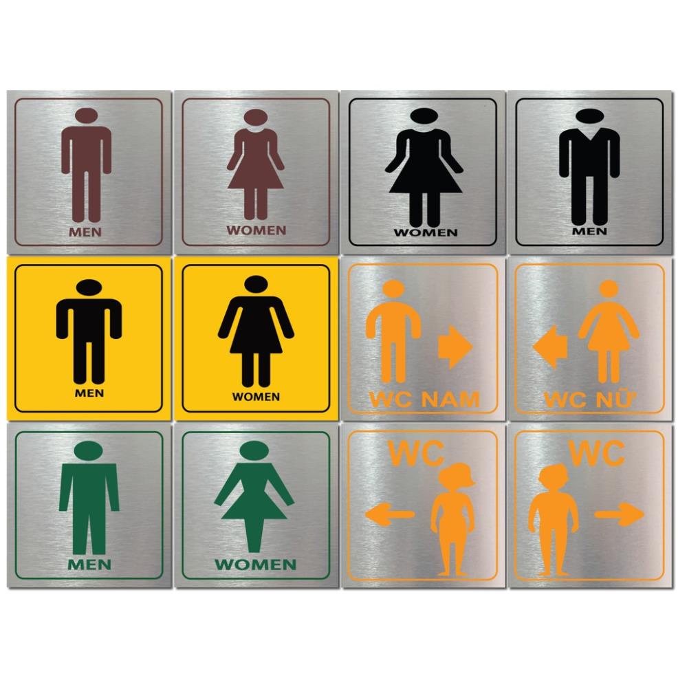 Biển toilet phân biệt nam nữ, bảng WC nam nữ, biển chỉ dẫn nhà vệ sinh WC