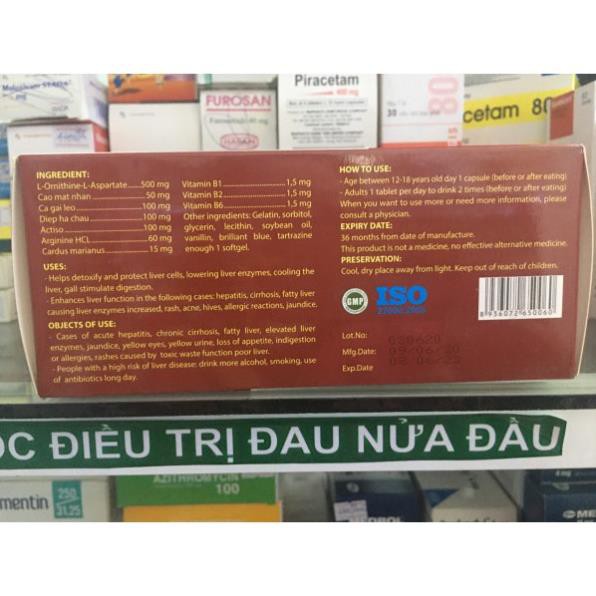 [HOT] Giải độc gan-bảo vệ tế bào gan-hạ men gan-mát gan-thông mật - L-ORNITHIN 500mg [không hiệu quả hoàn tiền]