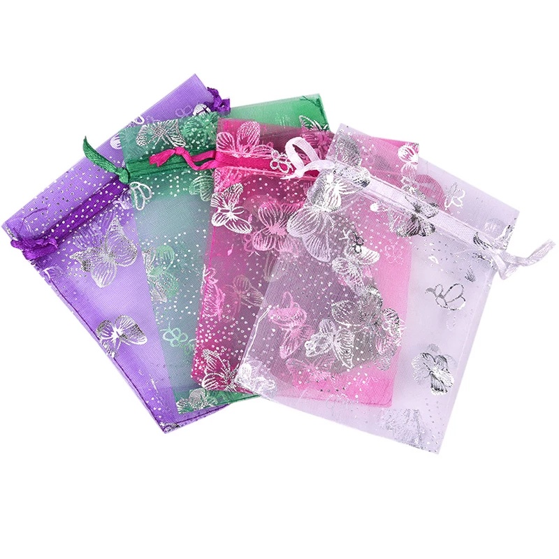 Set 10 Túi Dây Rút Đựng Trang Sức Hình Bướm Xinh Xắn