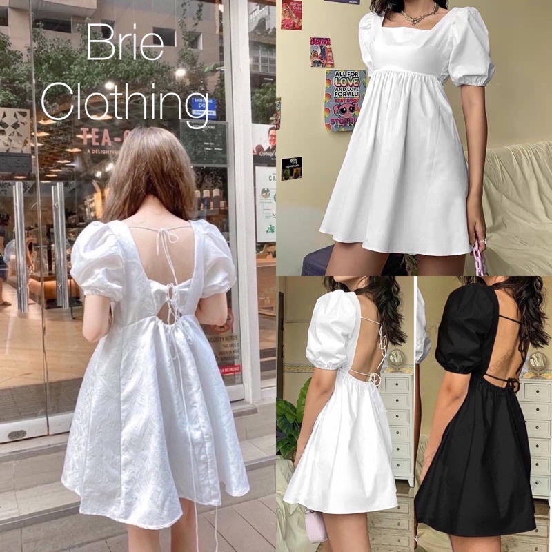 Đầm babydoll BRIE CLOTHING hở lựng cột dây siêu sang chảnh(có mút ngực)