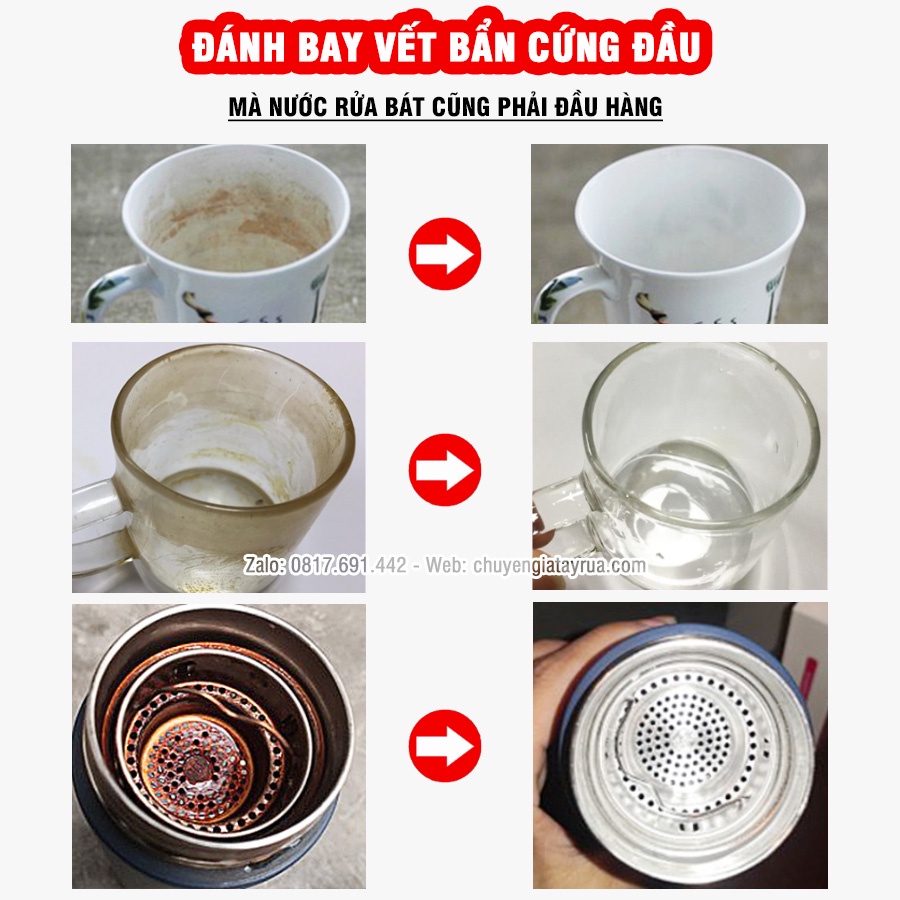 Chất Tẩy Rửa Cốc Chén Ố Vàng, Sỉn Màu Lâu Ngày - Tea & Coffee Stain Remover